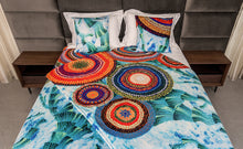 Load image into Gallery viewer, SET QUILT AND 2 DECORATIVE CUSHIONS To the clouds orange