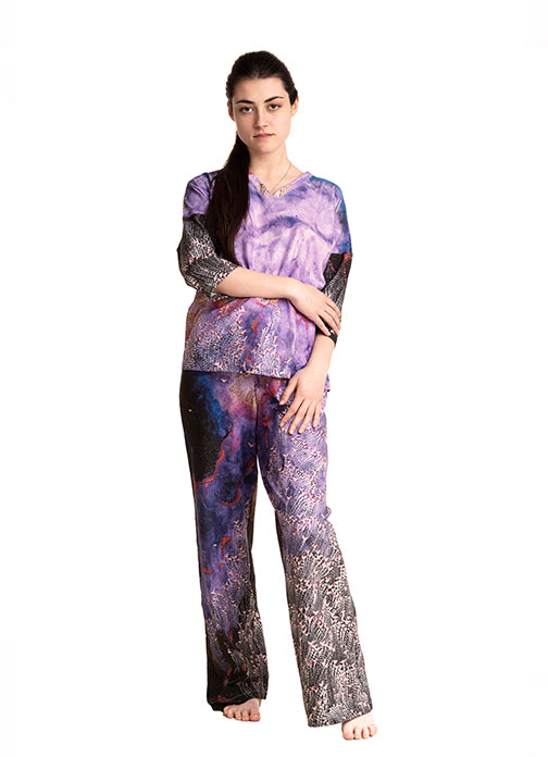 HOMEWEAR SET Flying without obsticles violet