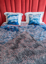 Load image into Gallery viewer, SET QUILT AND 2 DECORATIVE CUSHIONS Flying without obsticles blue
